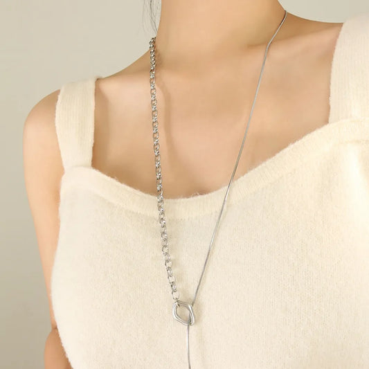 Titanium Steel Chain Necklace in Silver - women's chain necklace