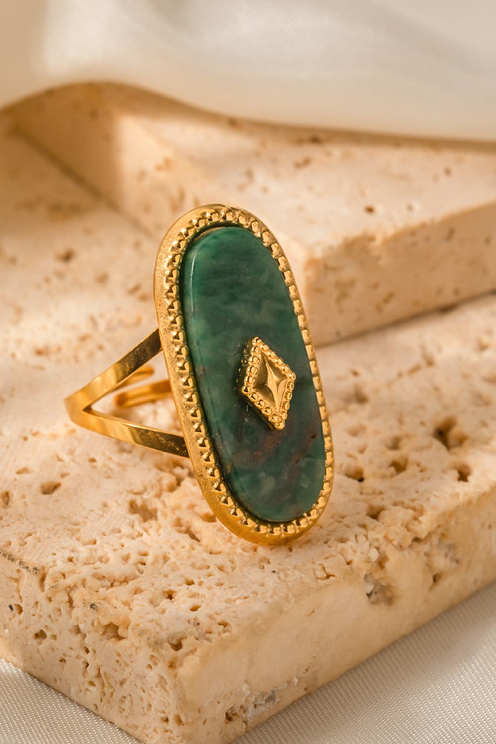 Natural Stone Copper Ring - alternate ring view