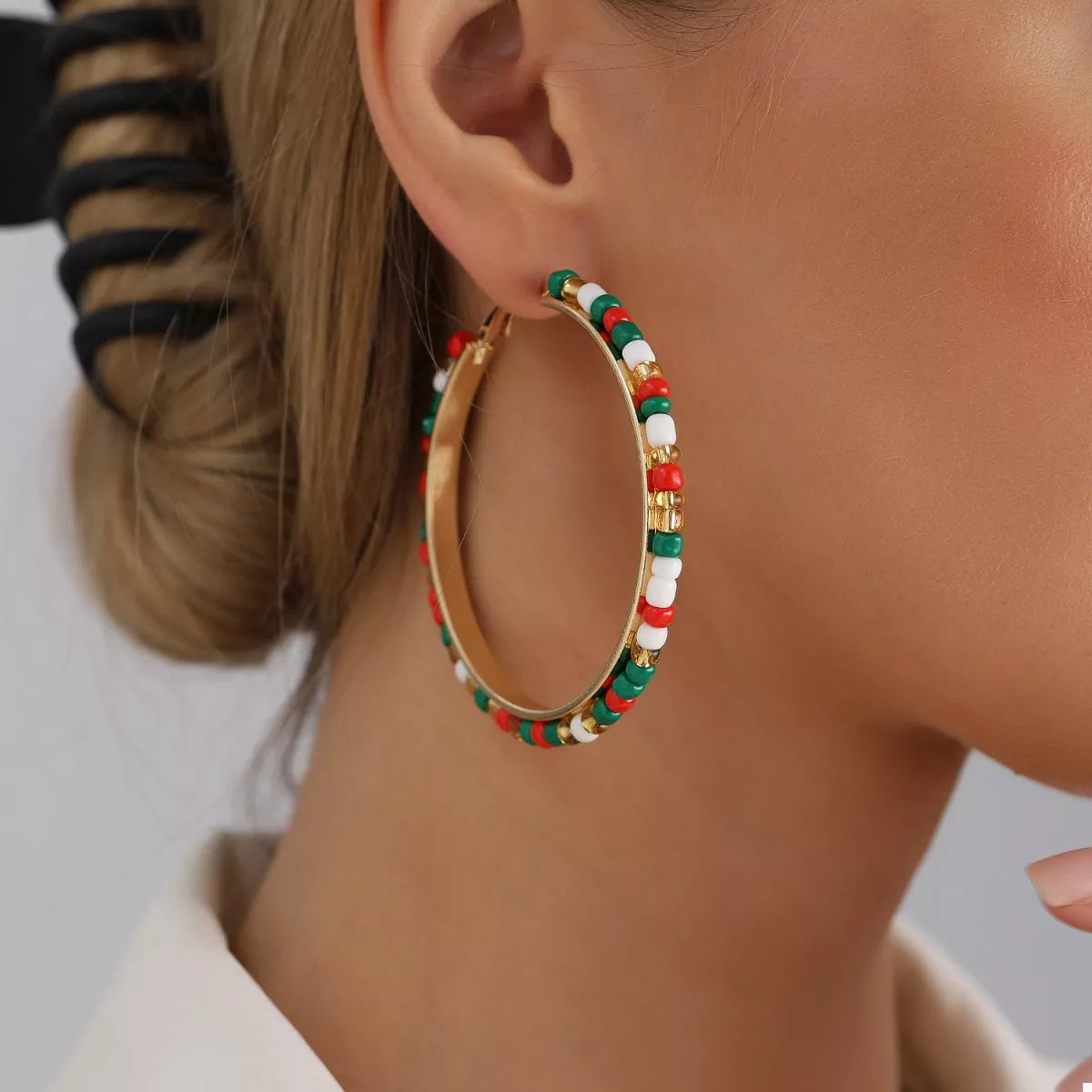 18K Gold-Plated Hoop Earrings - alternate earring view