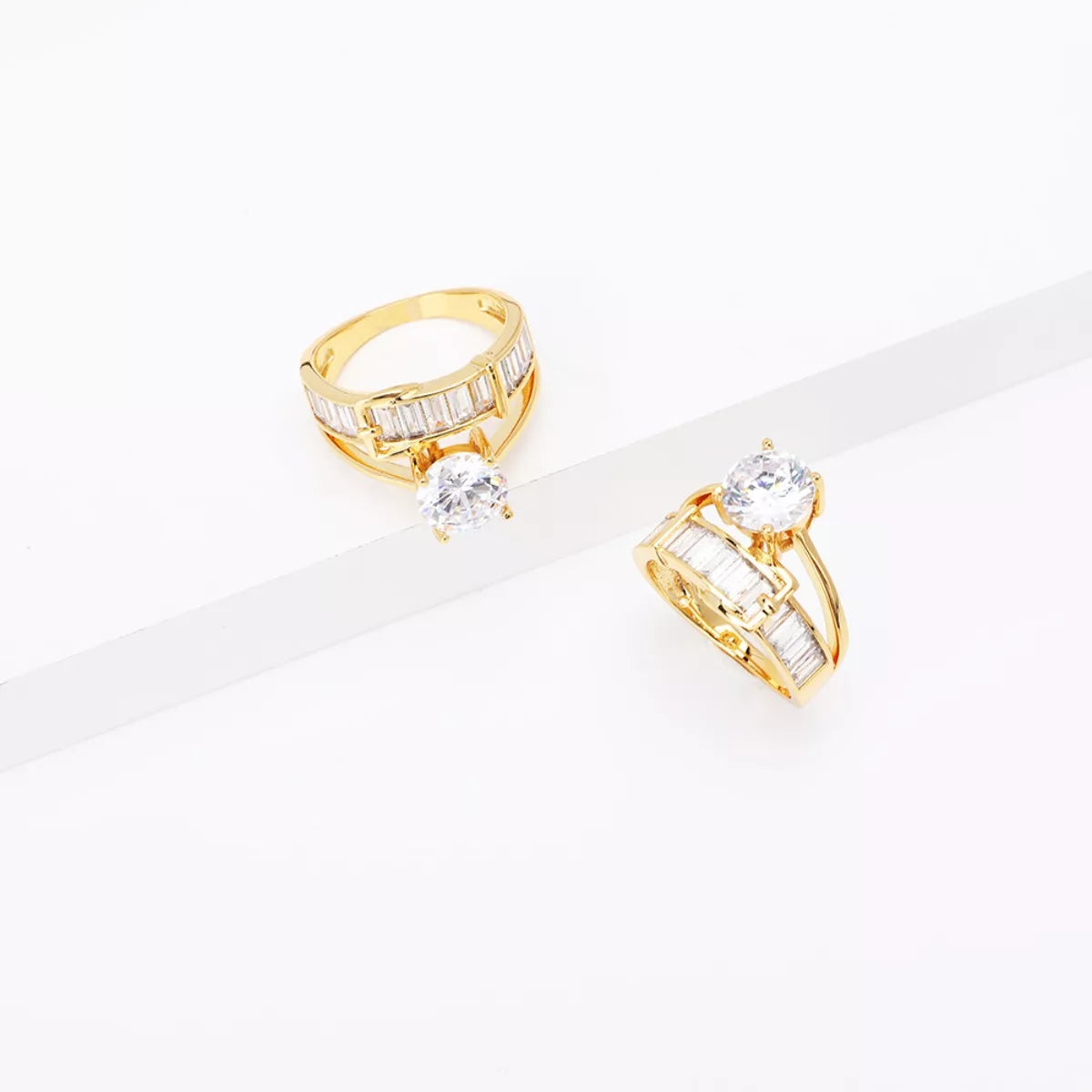 18K Gold-Plated Zircon Ring in Gold - women's ring