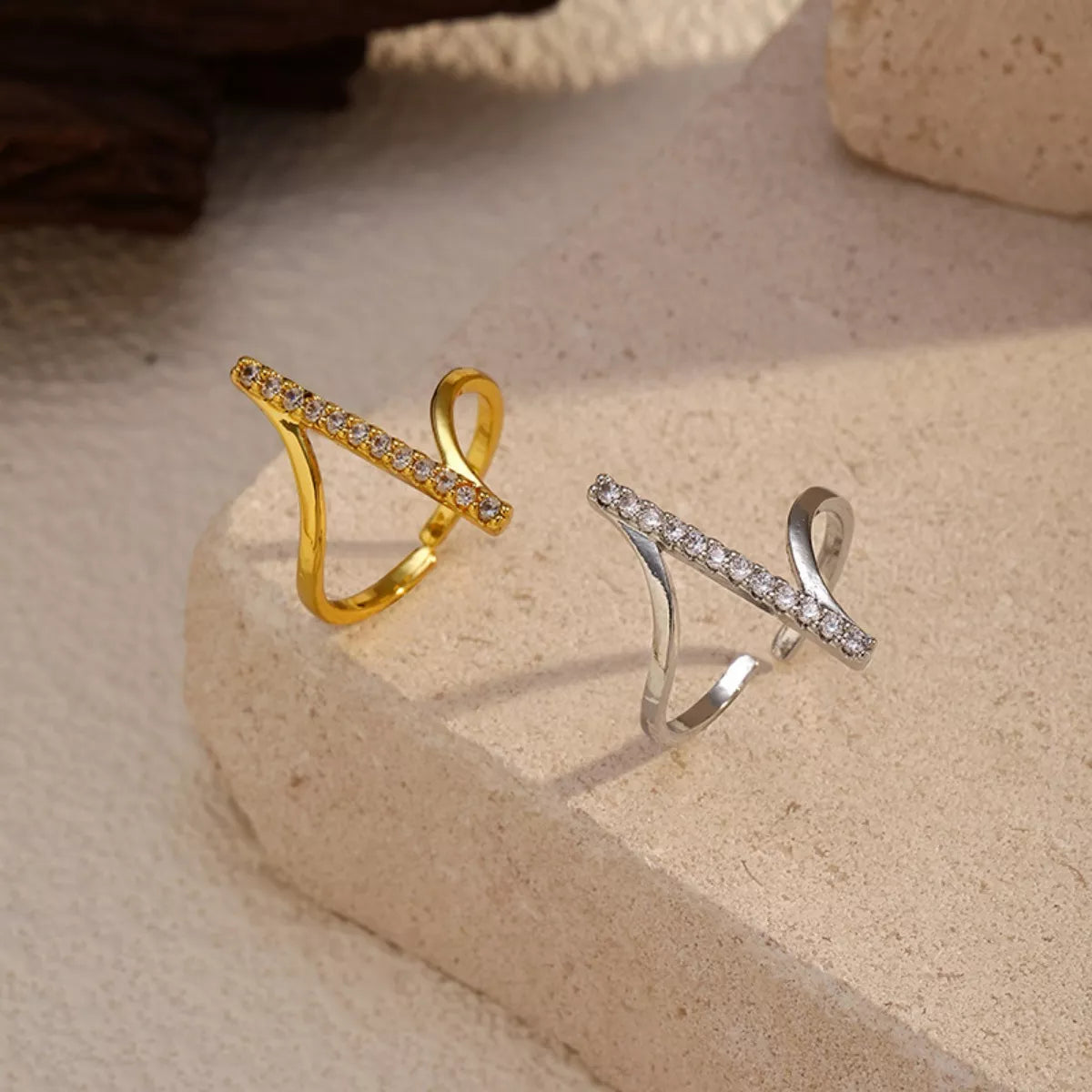 Irregular Rhinestone Ring - alternate ring view
