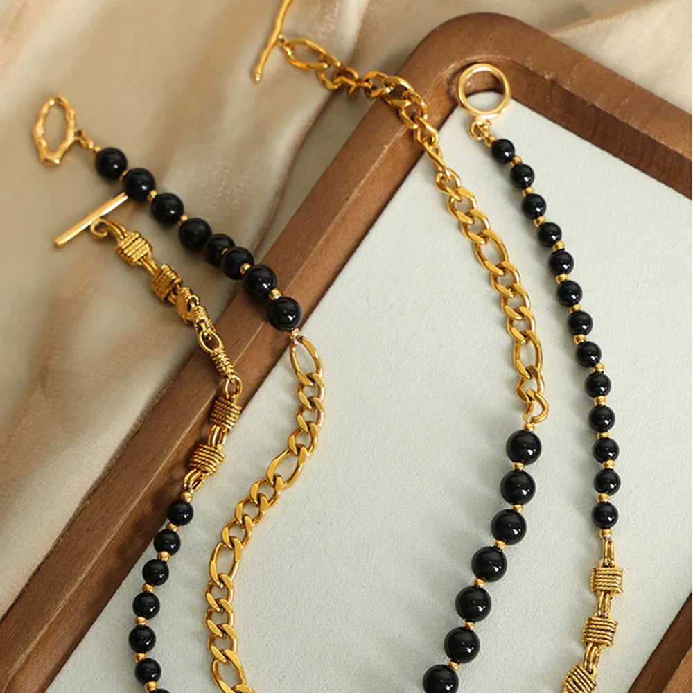 Bead Detail Chunky Chain Necklace - alternate necklace view