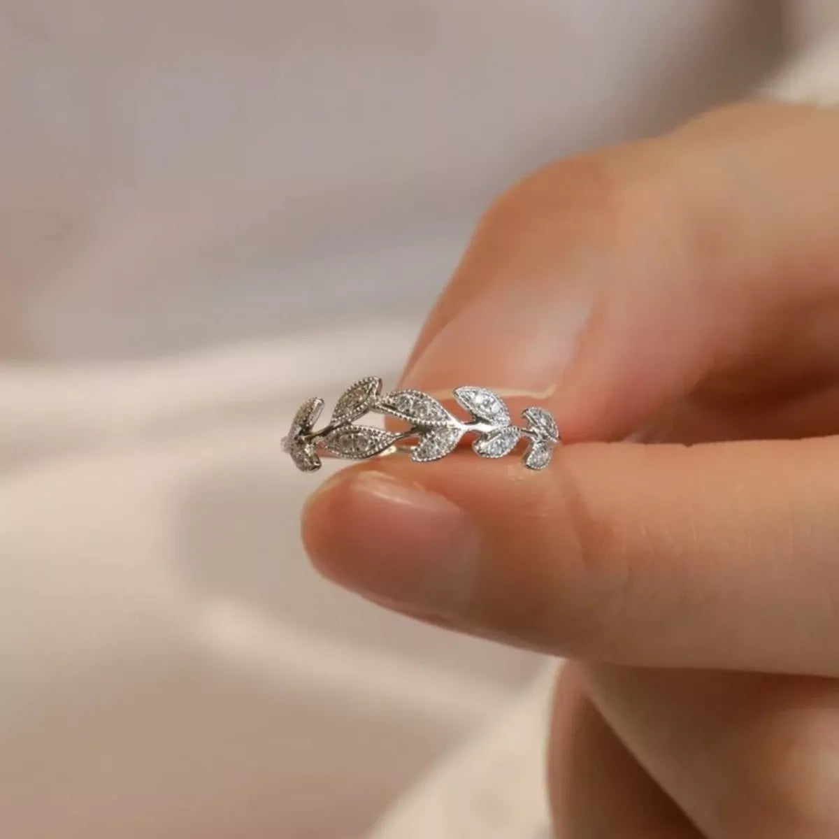 Sterling Silver Leaf Ring in Silver - women's ring