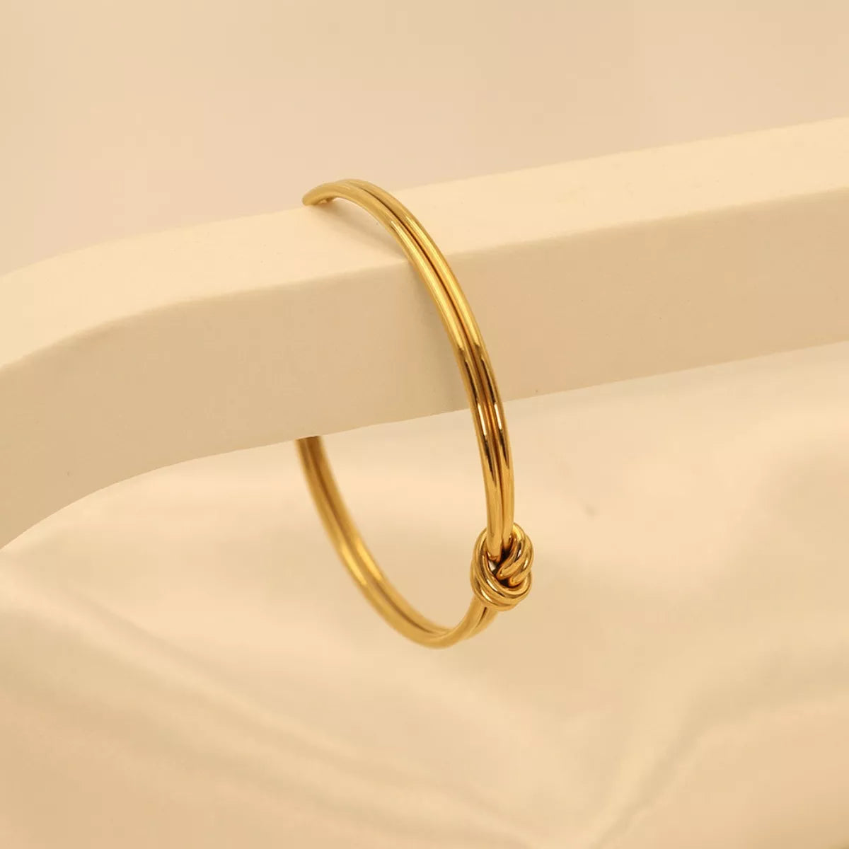 18K Gold-Plated Knot Open Bracelet - alternate jewelry view