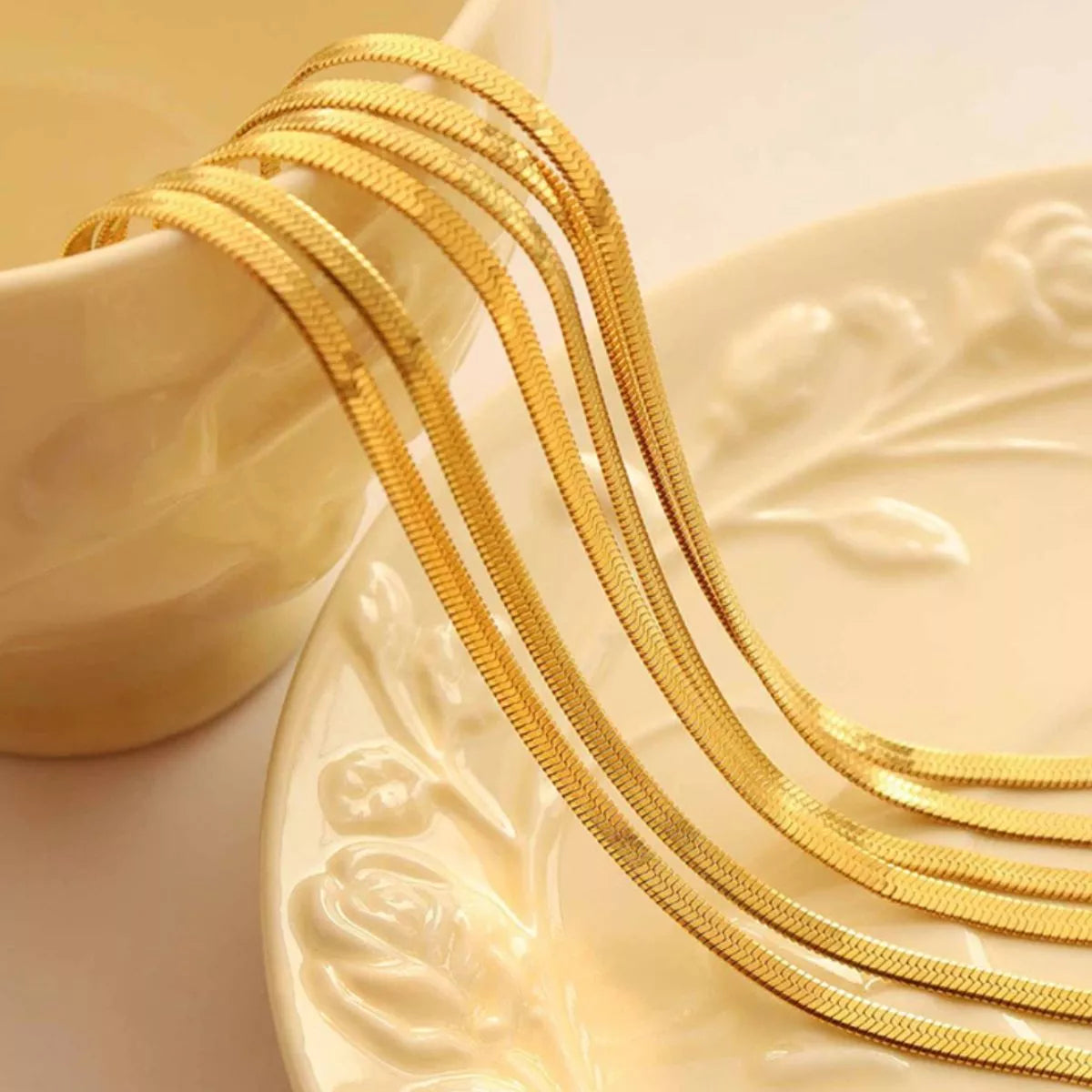 18K Gold-Plated Titanium Steel Necklace - alternate necklace view