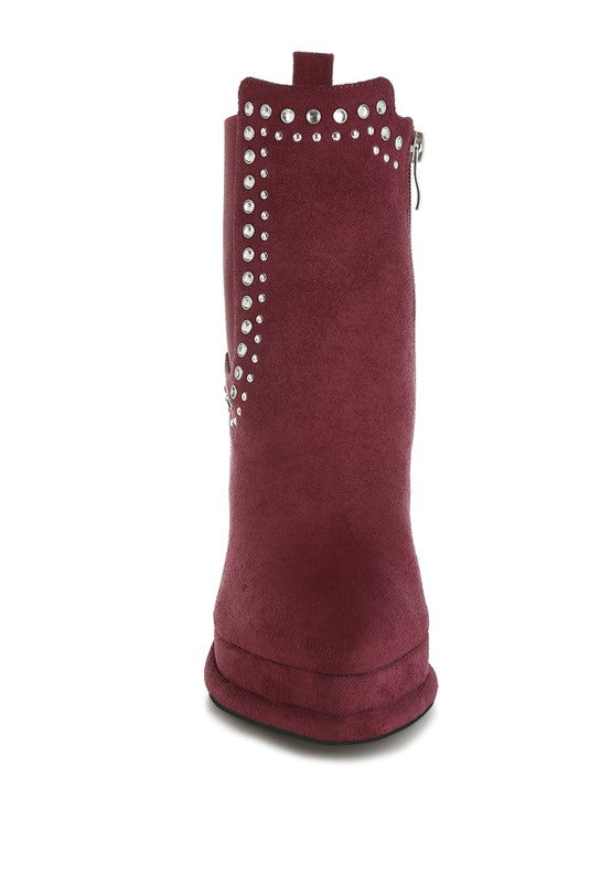 Studs High Ankle Boots
