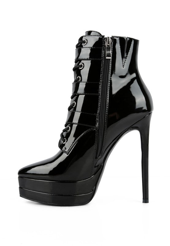 Patent Buckle Strap Boots