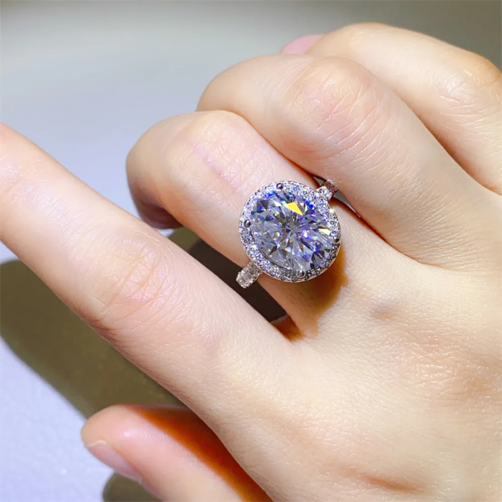 5 Carat Moissanite Sterling Silver Ring - alternate ring view