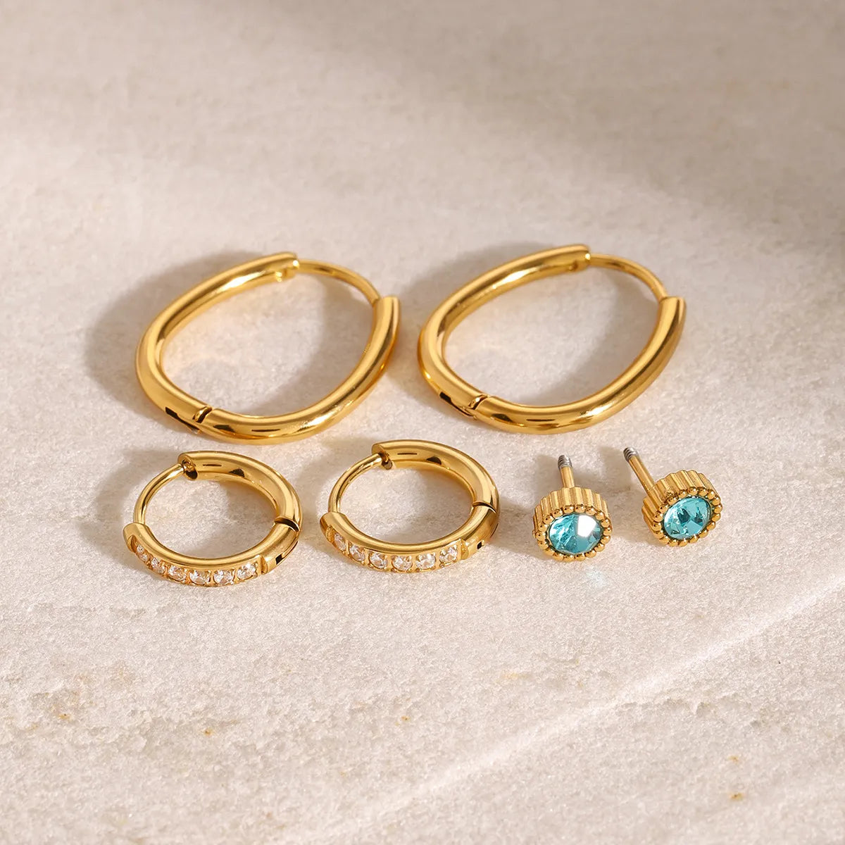 3-Piece 18K Gold-Plated Earrings - alternate earring view