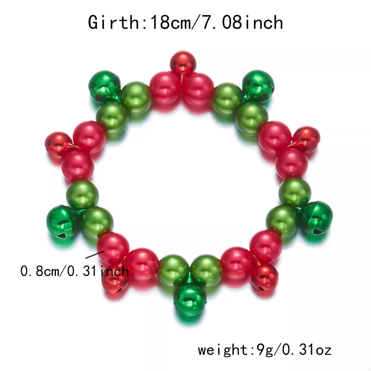 Christmas Holiday Beaded Bell Bracelet - alternate jewelry view