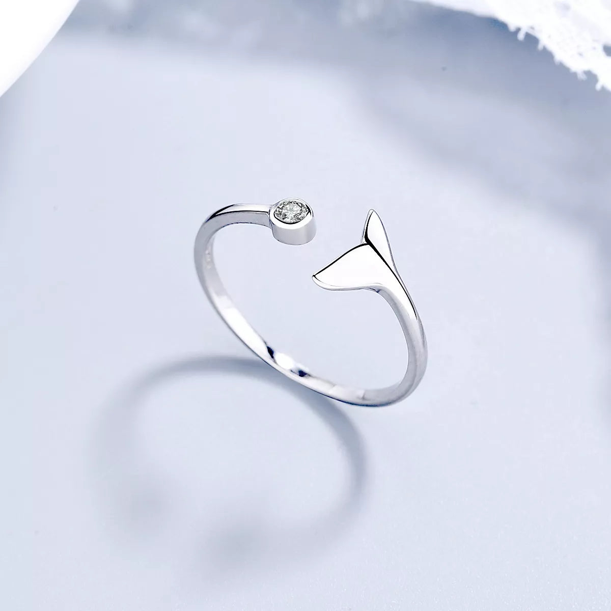 Sterling Silver Whale Tail Ring in Silver - women's ring