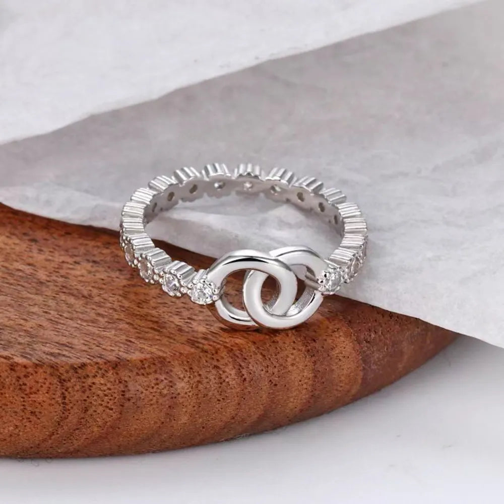 Sterling Silver Zircon Ring in Silver - women's ring