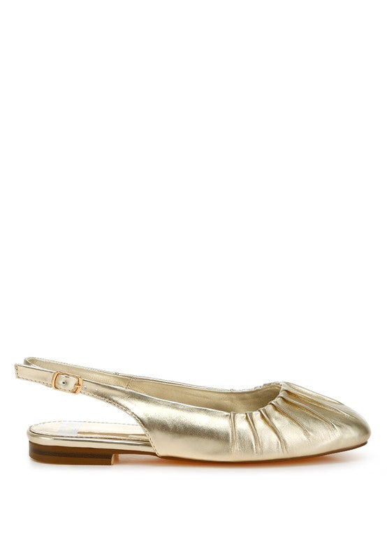 Metallic Flat Slingbacks