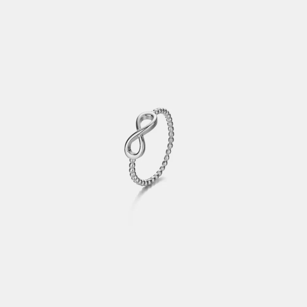 Number 8 Zircon Sterling Silver Ring in Silver - women's ring