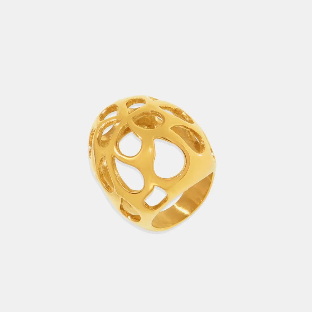 Stainless Steel Cutout Ring in Silver - women's ring