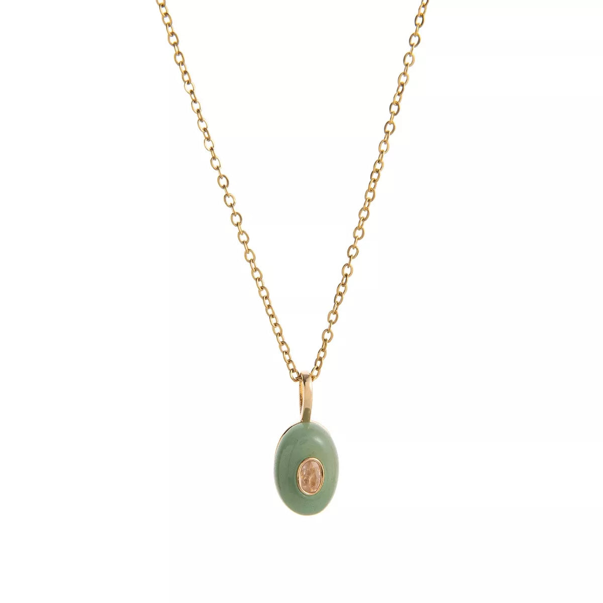 Natural Stone Pendant Necklace - alternate necklace view