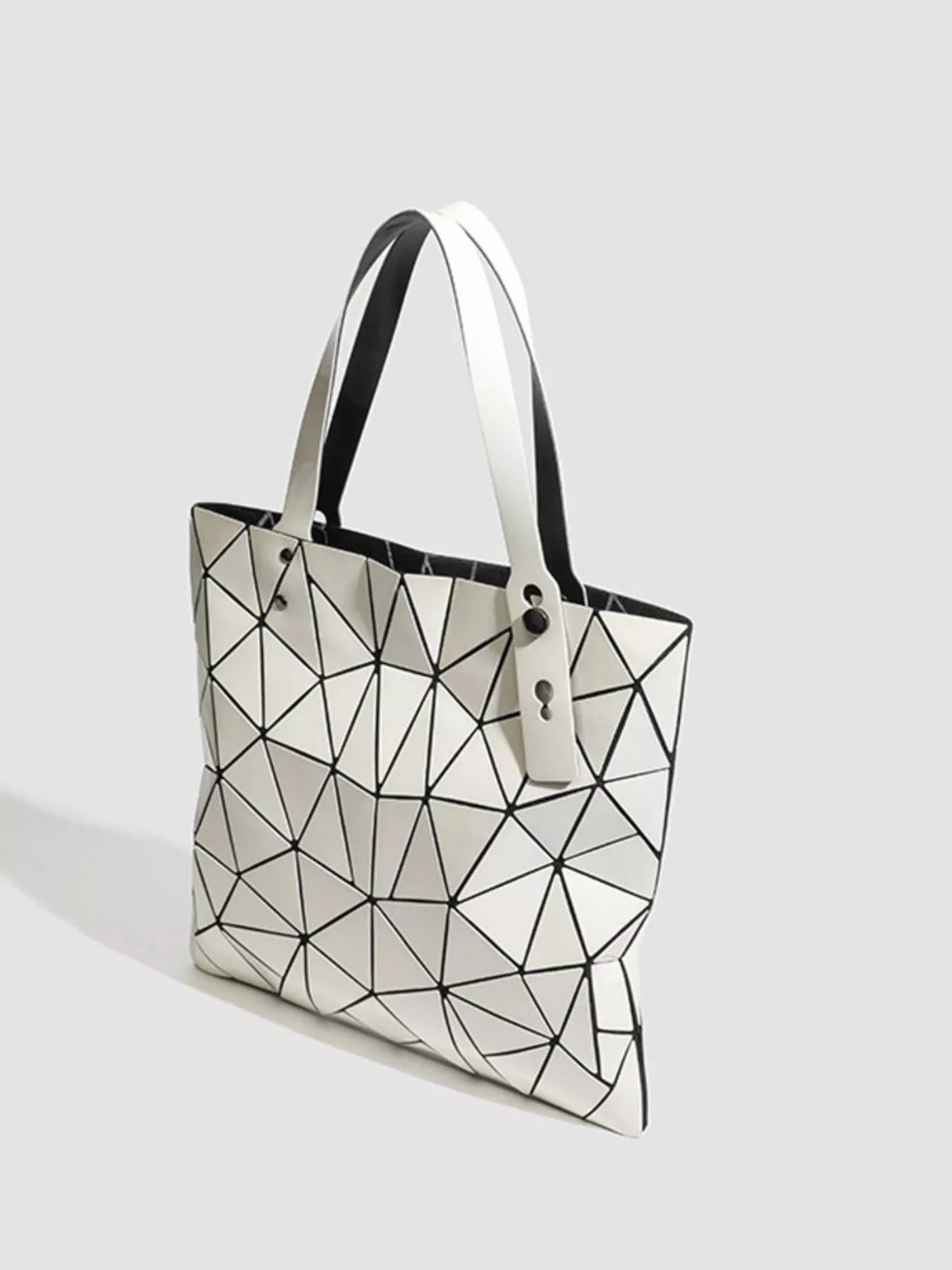 Geometric Glossy Paneled Handbag - alternate product view
