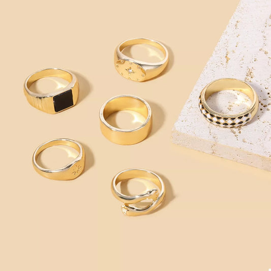6 Piece 18K Gold-Plated Ring - alternate ring view