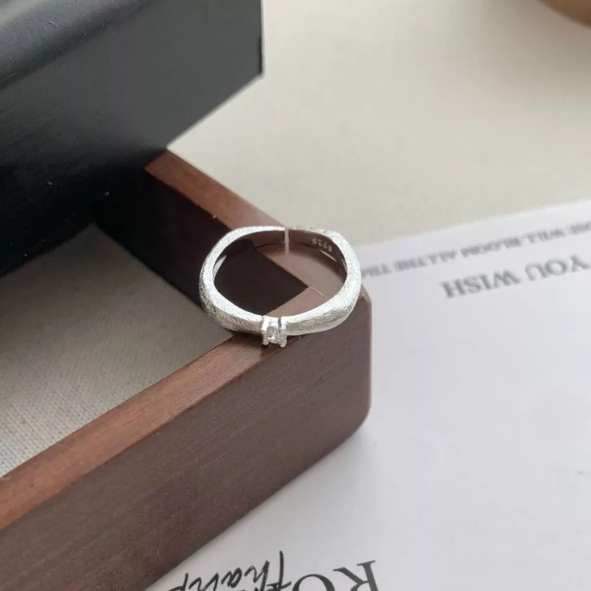 Sterling Silver Zircon Ring - alternate ring view
