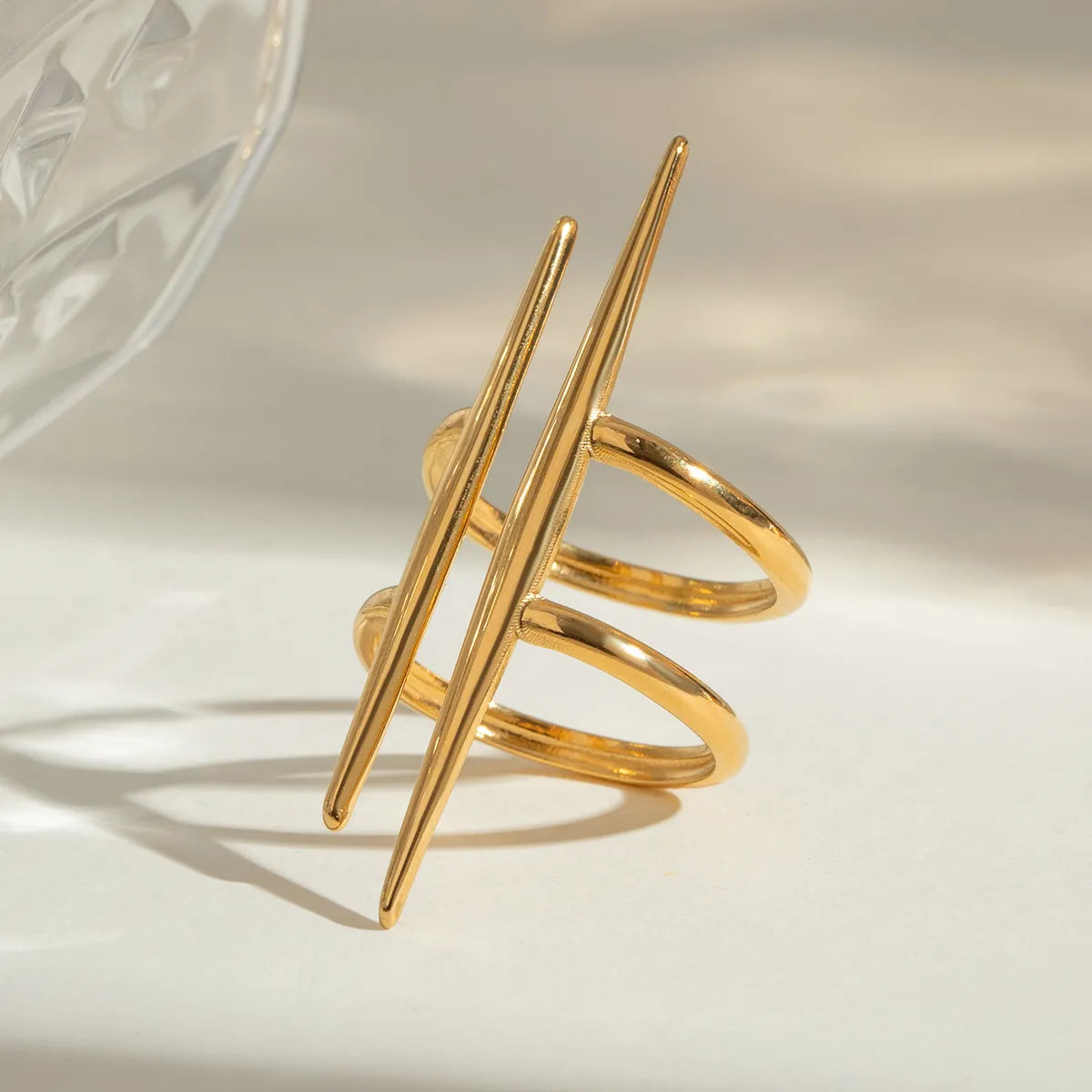 Stainless Steel Asymmetrical Ring - alternate ring view
