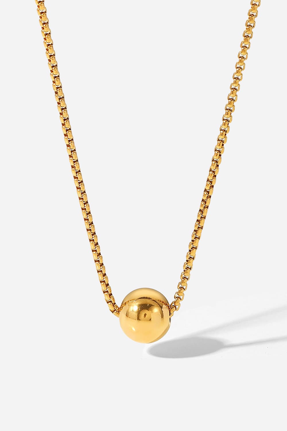 18K Gold-Plated Round Shape Pendant Necklace in Gold - women's pendant necklace