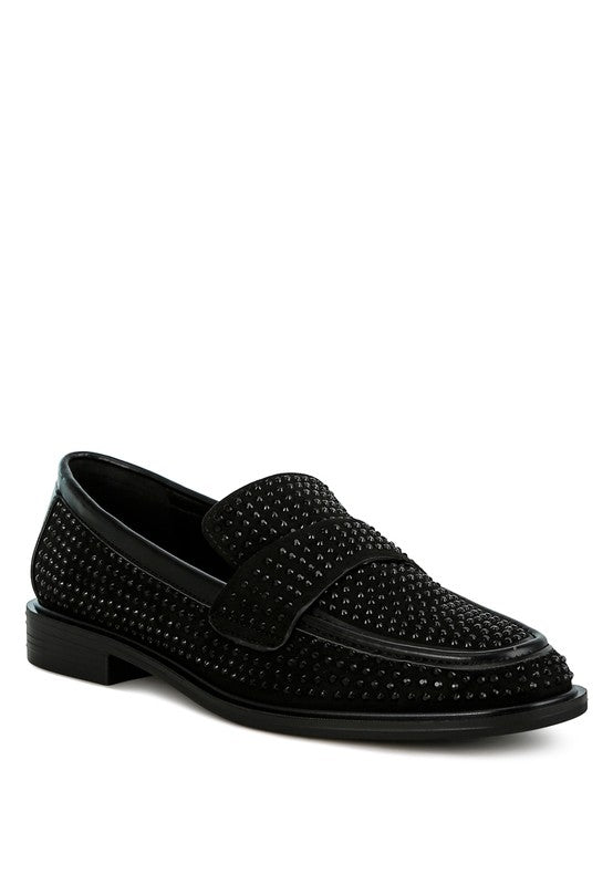 Rhinestones Embellished Loafers