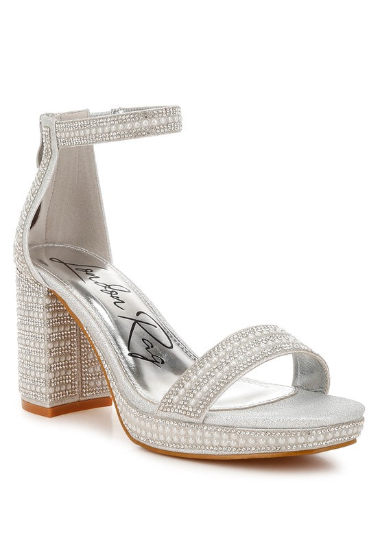 Pearl Embellished Sandals A