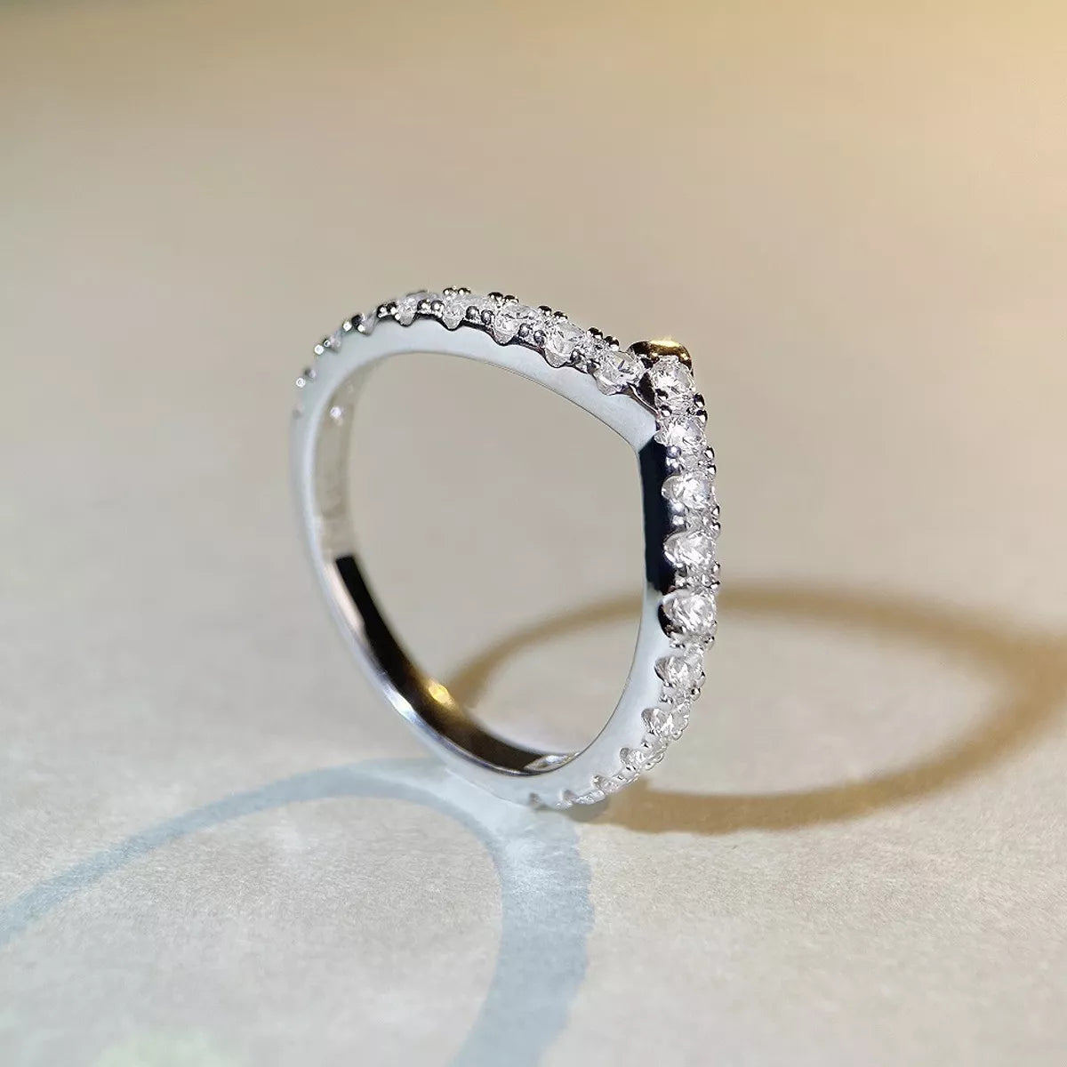 Sterling Silver Zircon Irregular Ring in Silver - women's ring