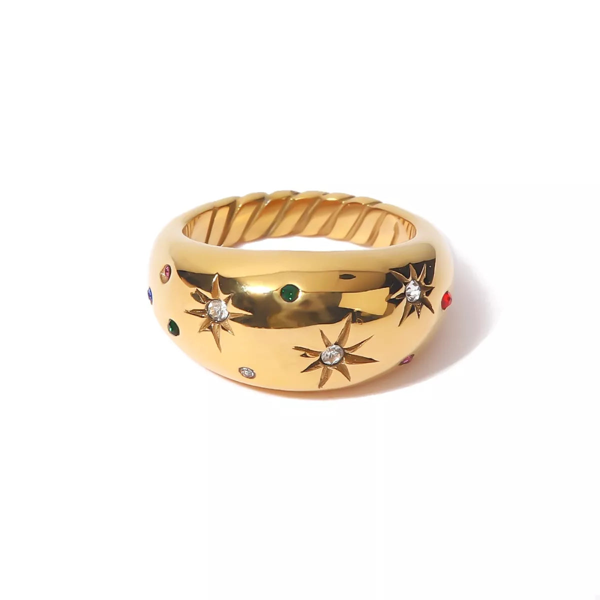 18K Gold-Plated Zircon Ring - alternate ring view