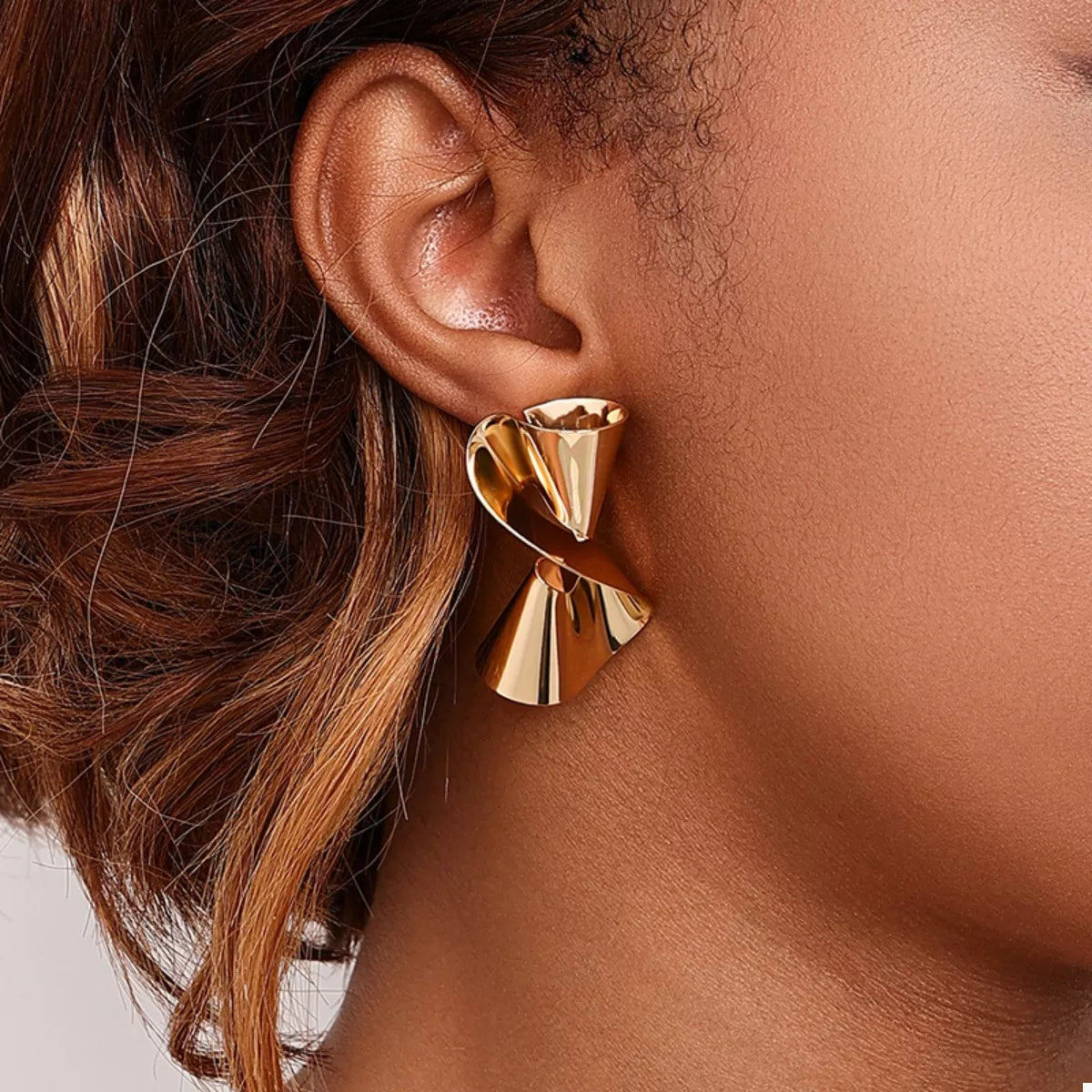 18K Gold-Plated Twist Earrings - alternate earring view