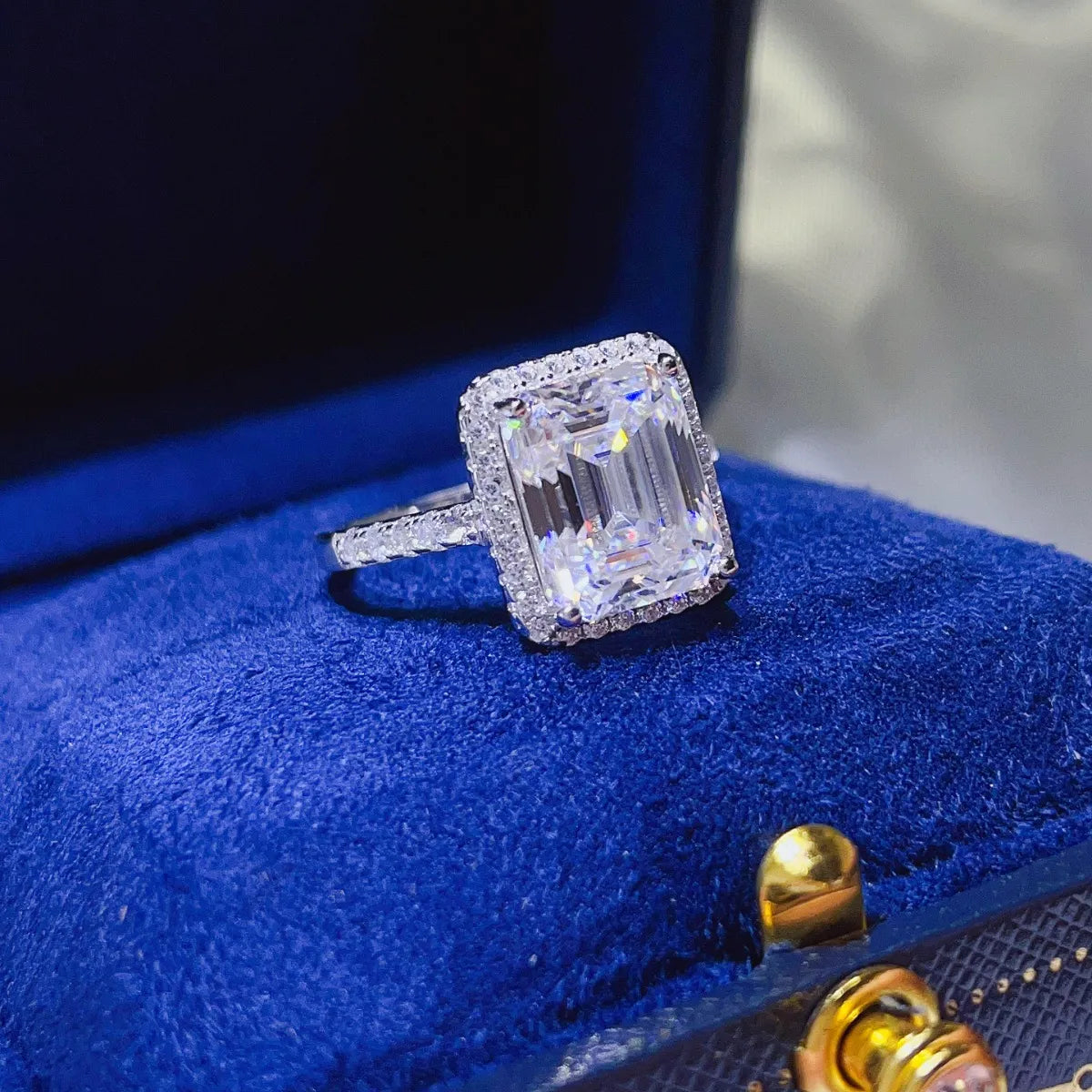 5 Carat Moissanite Sterling Silver Ring in White - women's ring