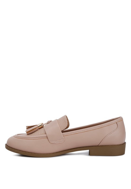 Faux Leather Tassel Loafers
