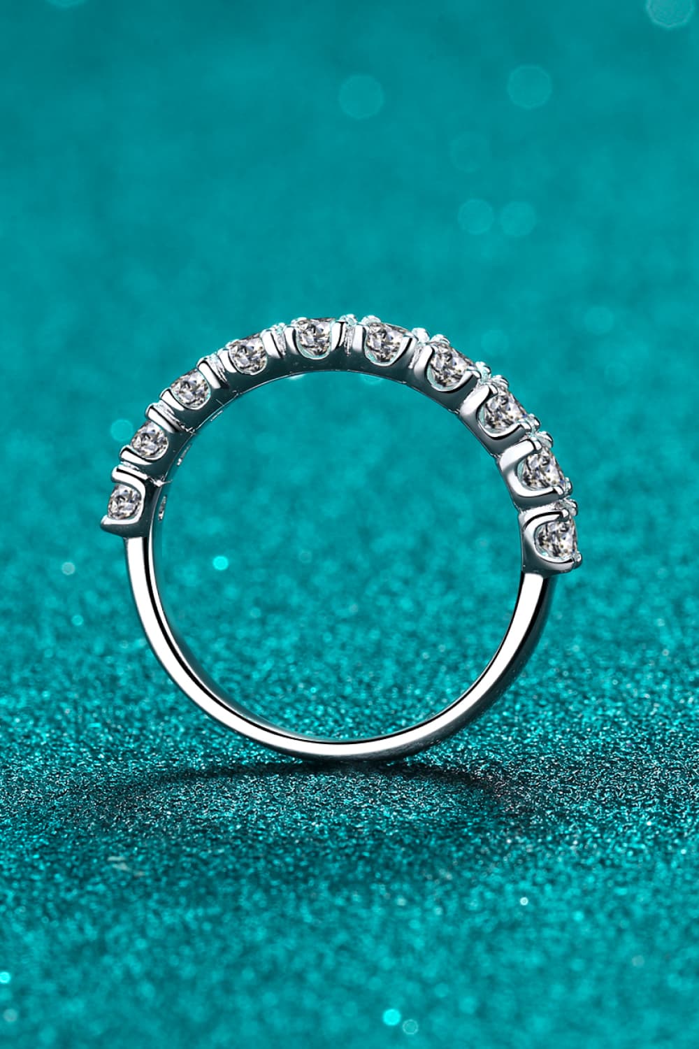 1 Carat Moissanite Half-Eternity Ring in Silver - women's ring