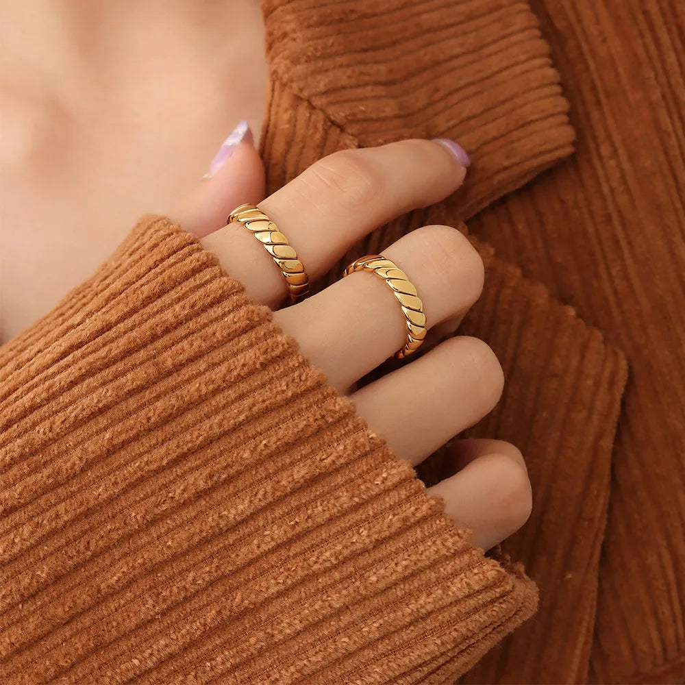 Titanium Steel Gold-Plated Ring in Gold - women's ring