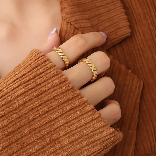 Titanium Steel Gold-Plated Ring in Gold - women's ring