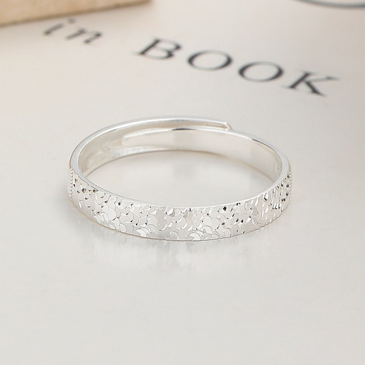 Sterling Silver Textured Ring - alternate ring view