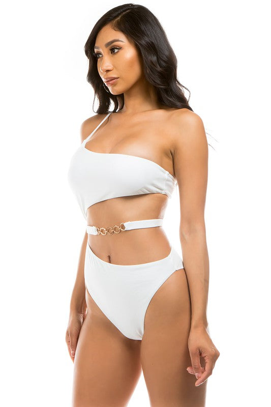 One Shoulder Cutout One Piece