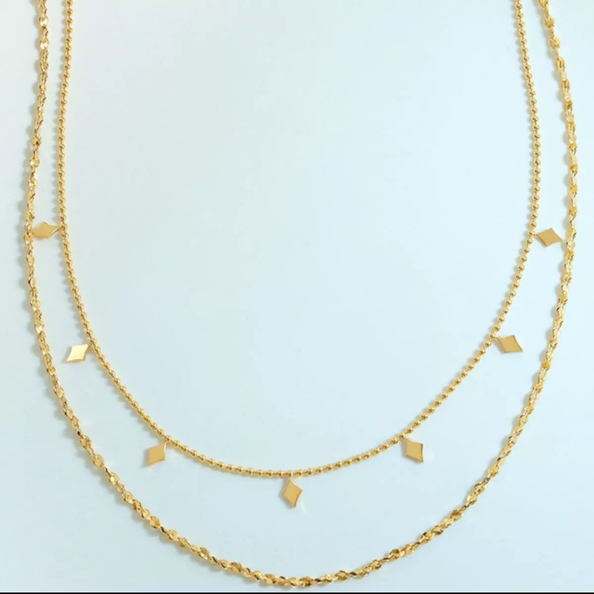 18K Gold-Plated Titanium Steel Layered Necklace - alternate necklace view
