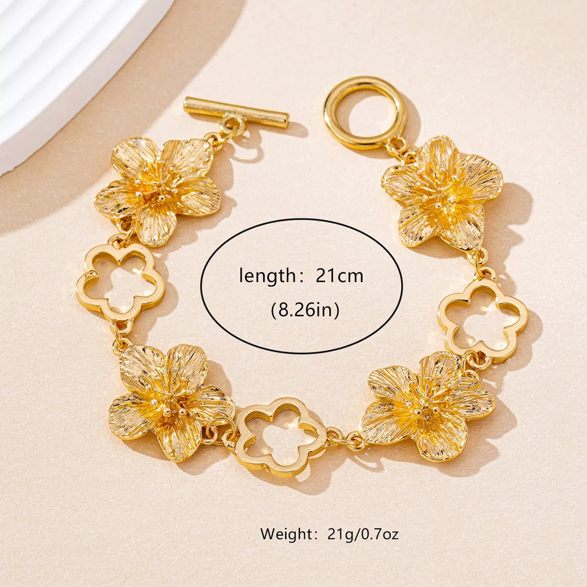 18K Gold-Plated Flower Bracelet - alternate jewelry view
