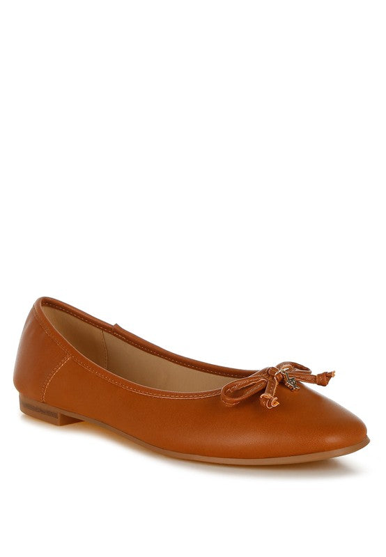 Faux Leather Casual Ballerinas