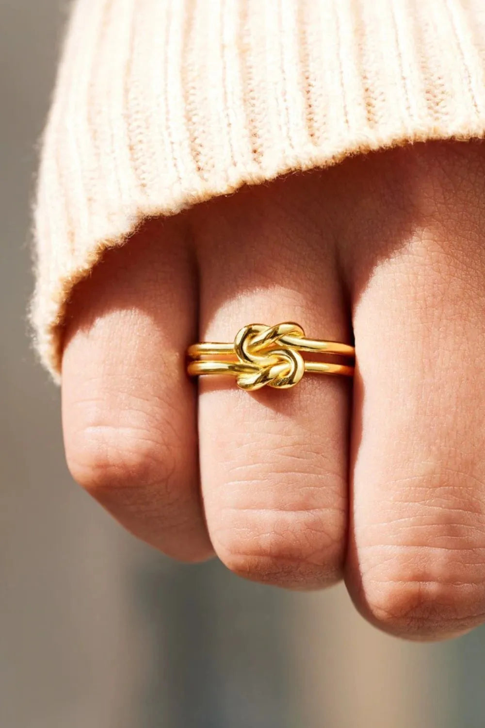 Sterling Silver Knotted Ring in Gold - women's ring