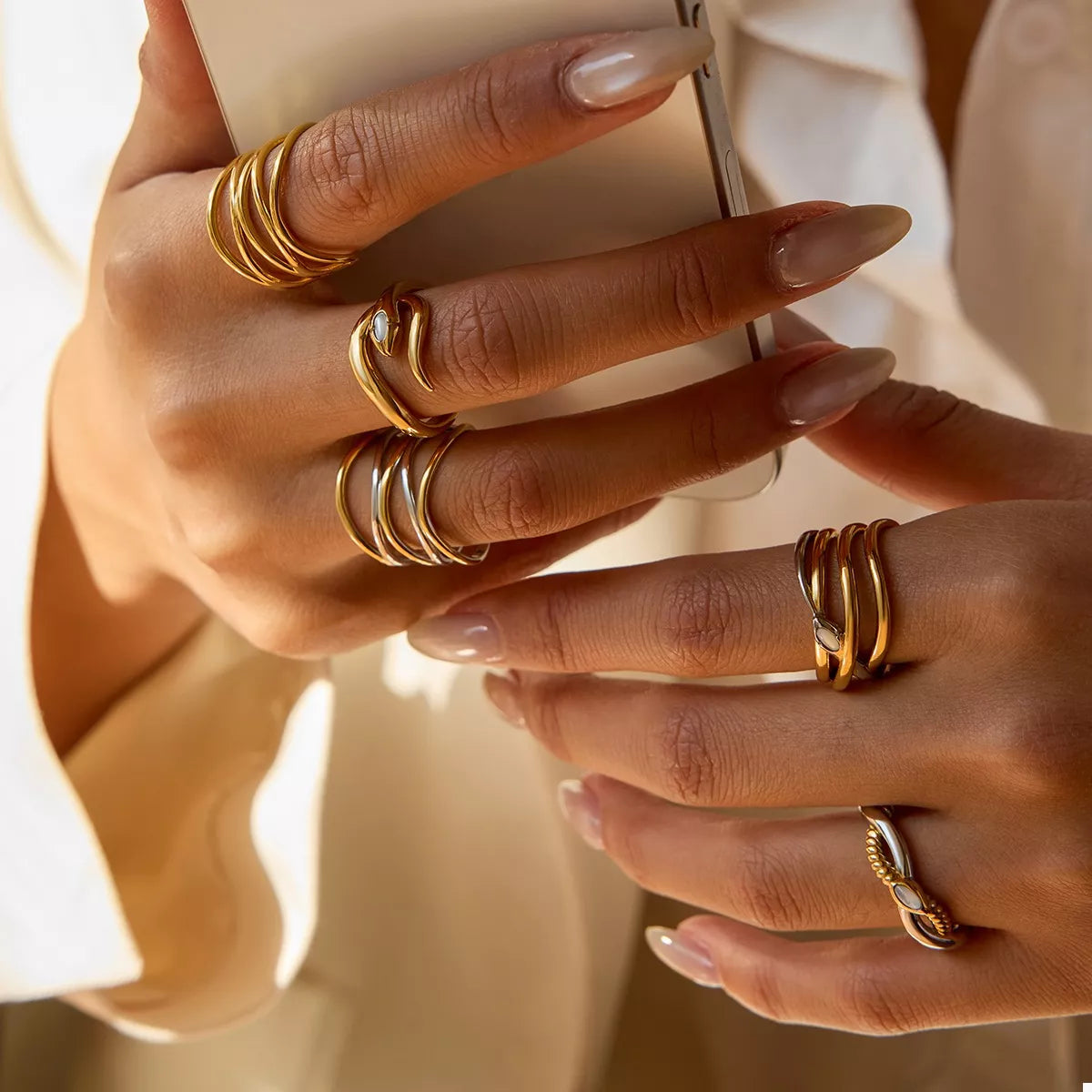 Two-Tone Open Ring - alternate ring view
