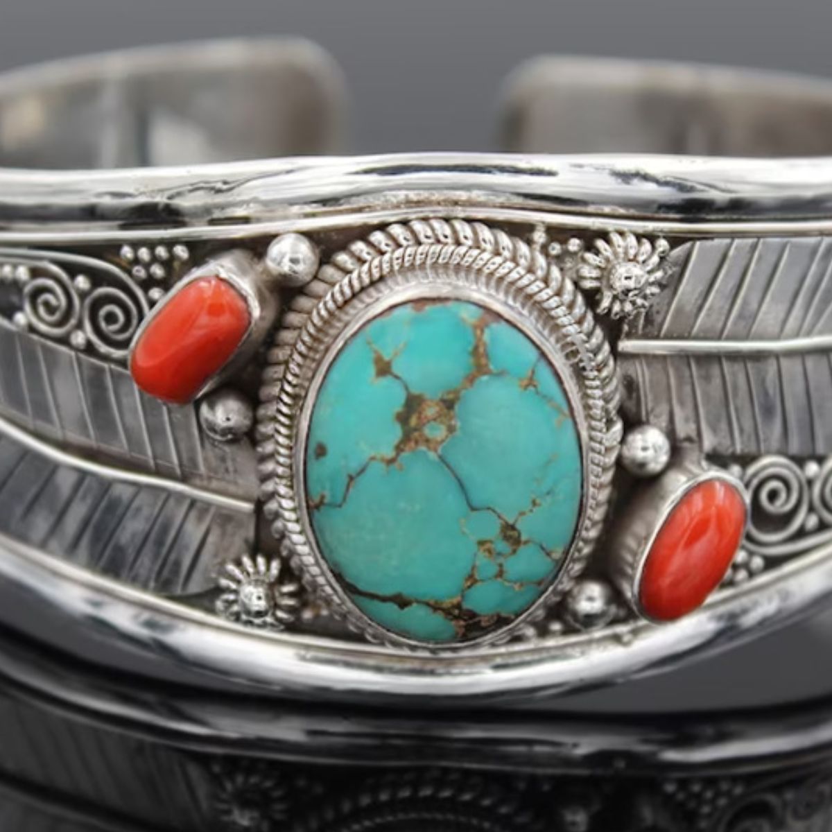 Turquoise Open Bracelet - alternate jewelry view