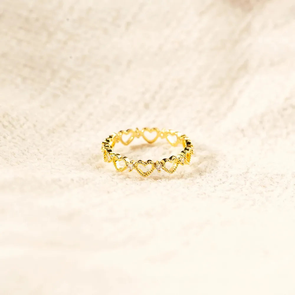 Heart Shape 18K Gold-Plated Ring in Gold - women's ring