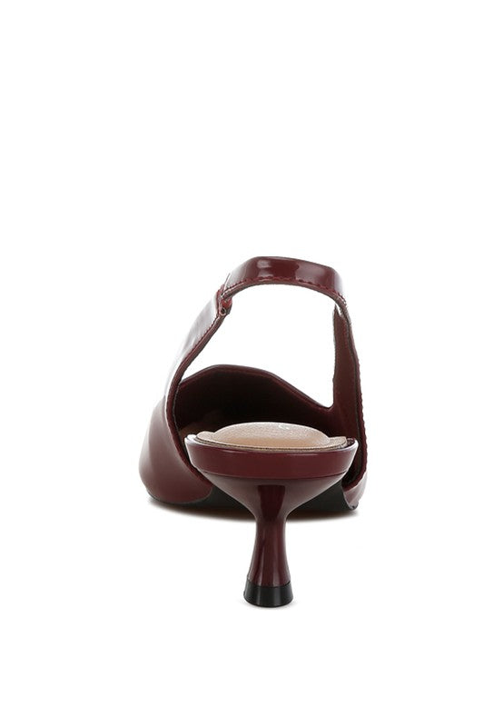 Kitten Heel Slingback Sandals