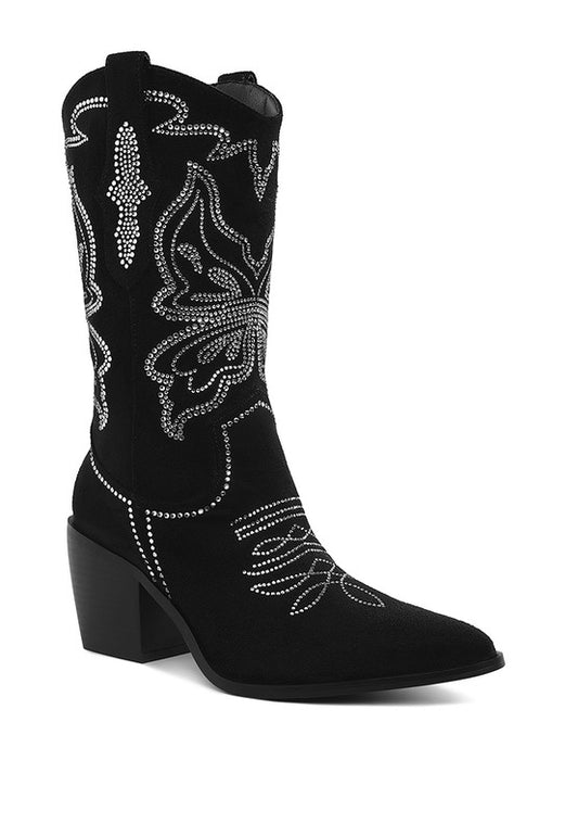 Rhinestones Embellished Cowboy Boots