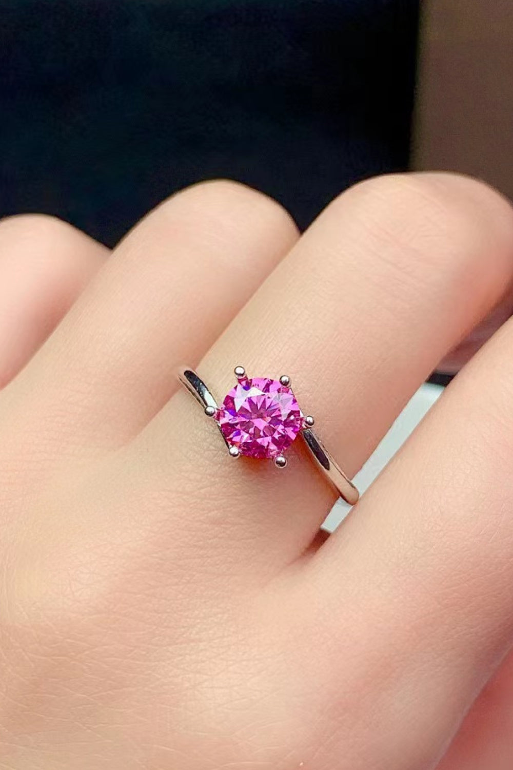 Can't Stop Your Shine 1 Carat Moissanite Ring in Pink - women's ring