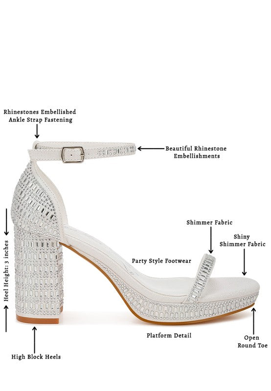 Rhinestones Ankle Strap Sandals