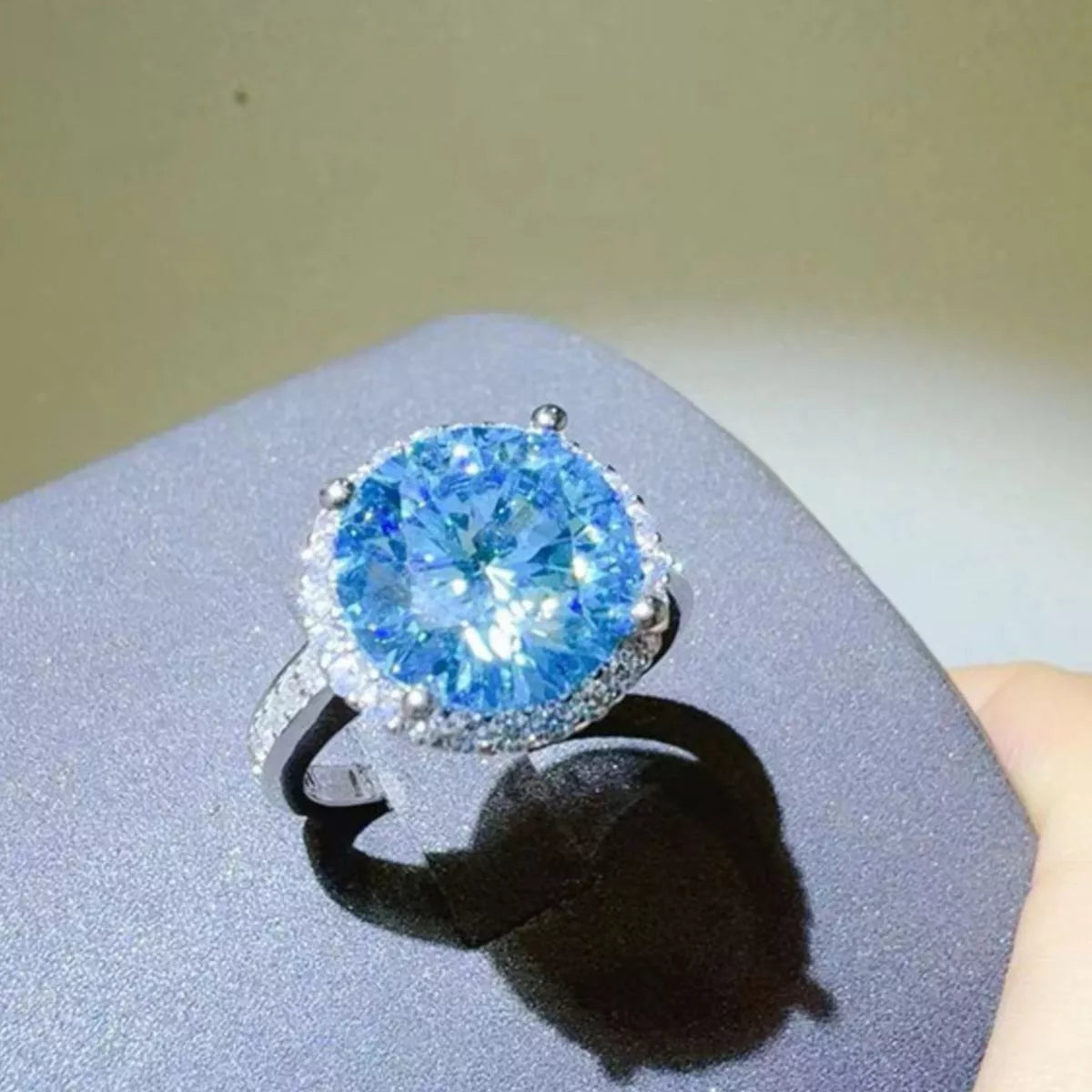 1 Carat Sterling Silver Moissanite Ring - alternate ring view