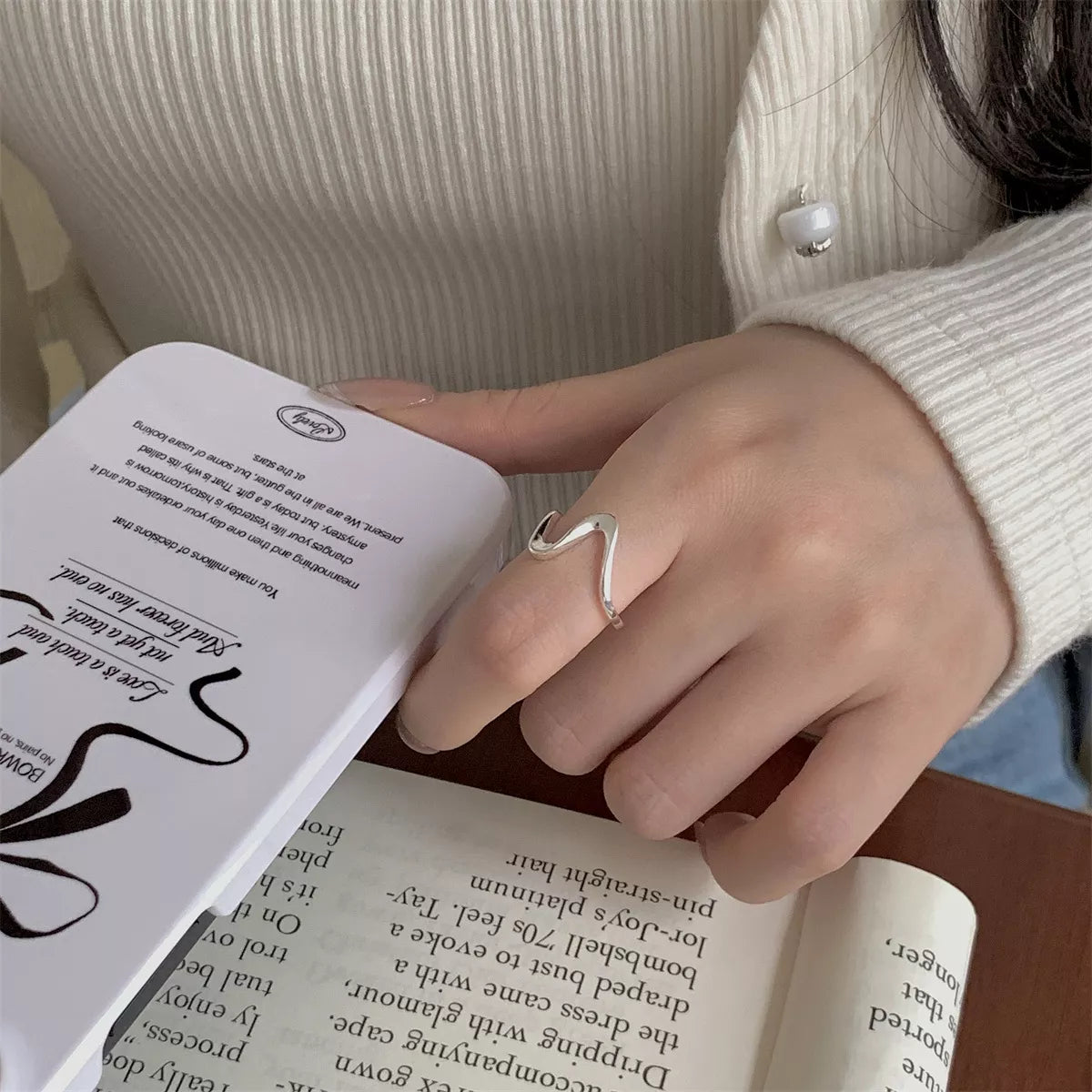 Sterling Silver Irregular Ring - alternate ring view